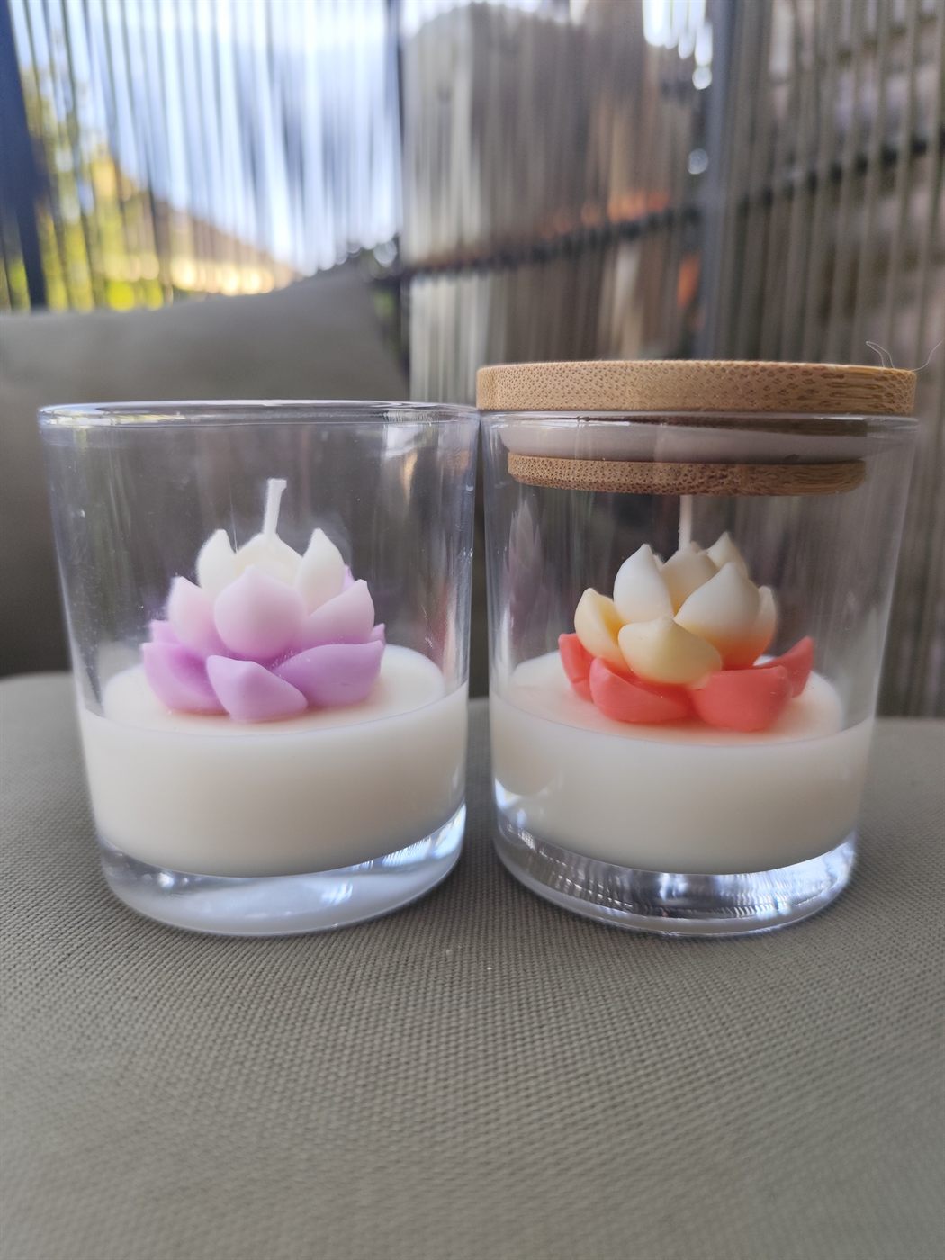Handgemaakte lotuskaarsen op maat in glas – Spark Dream Light